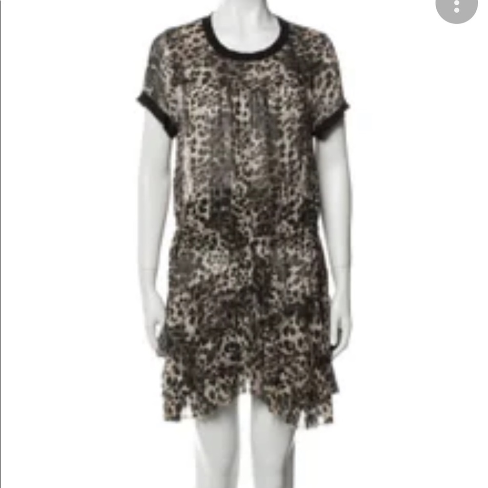 Isabel Marant Leopard Print Dress - Black and Brown